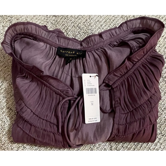 Anthropologie Current Air Purple Short Flutter Sleeve NWT Size Medium - Picture 10 of 12